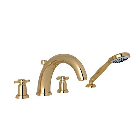 Rohl Holborn 4-Hole Deck Mount Tub Filler With U-Spout U.3849X-ULB